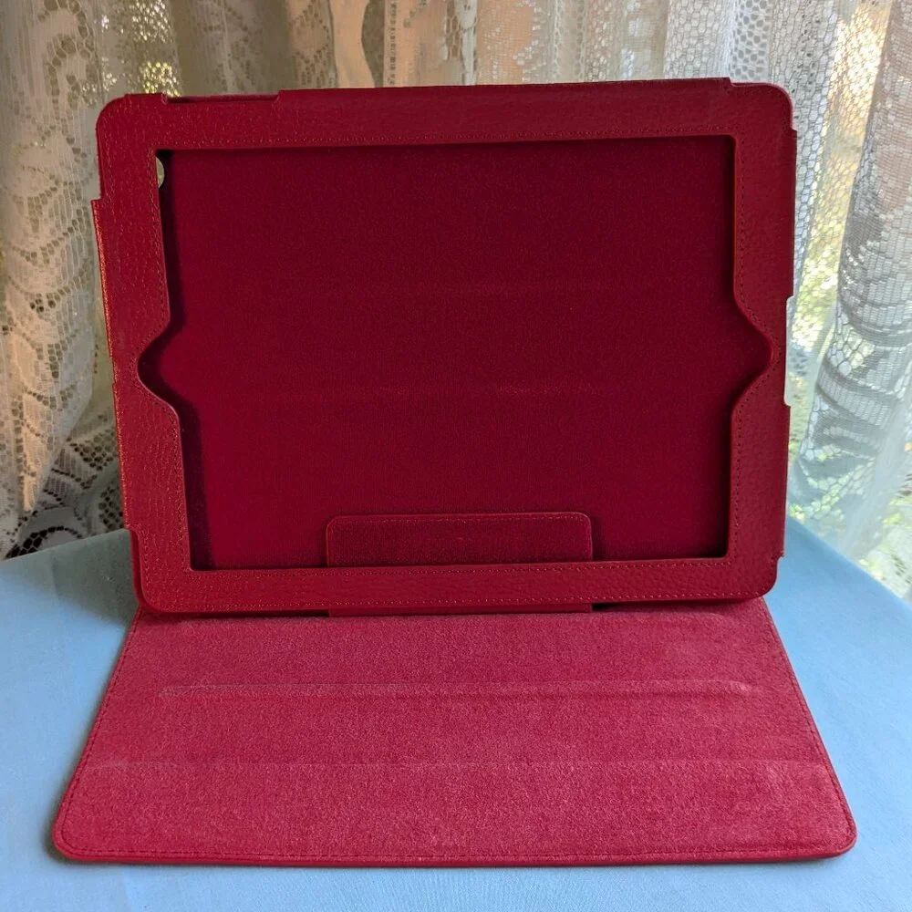 Roocase Red Leather Folio Protective Case Cover Stand Roocase 10